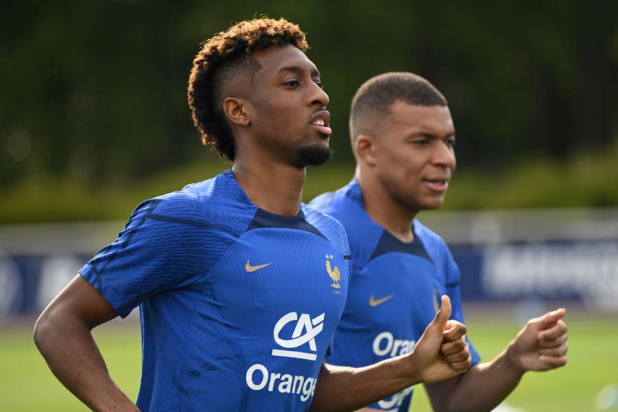 Kingsley Coman beim Training mit der französischen Nationalmannschaft