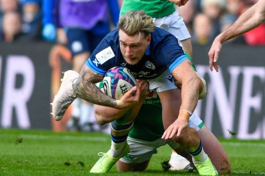 Scottish rugby star Stuart Hogg in action against Ireland in the Six Nations