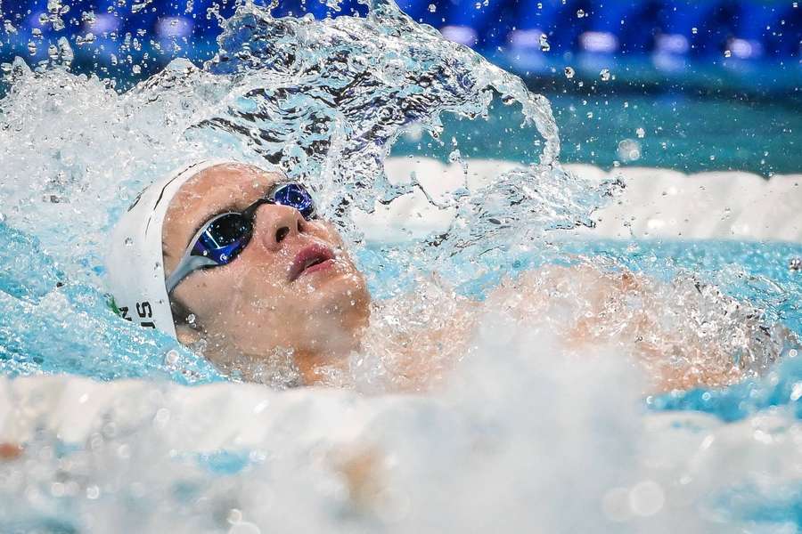 Hubert of Hungary during the Swimming, Men's 200m Backstroke Final