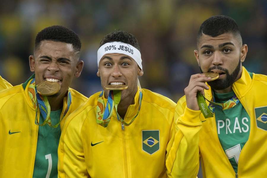 Gabriel Jesus, Neymar e Gabigol formaram ataque do ouro inédito do Brasil nos Jogos Olímpicos