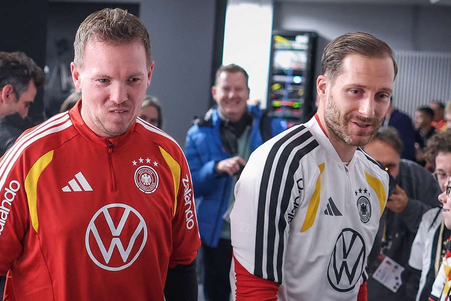Bundestrainer Nagelsmann (l.) und Oliver Baumann (r.)