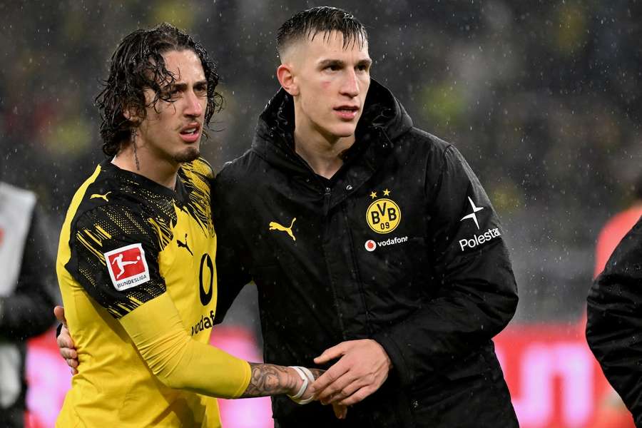 Die BVB-Profis Fabio Silva (l.) und Nico Schlotterbeck nach dem Sieg gegen Hoffenheim Die BVB-Profis Fabio Silva (l.) und Nico Schlotterbeck nach dem Sieg gegen Hoffenheim