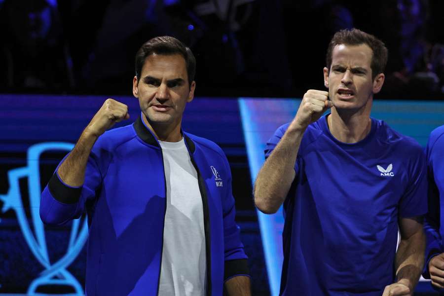 Murray (R) believes Federer (L) will remain involved with the Laver Cup in a captain role

