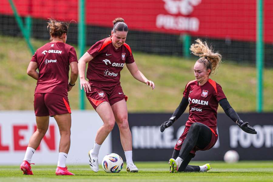 Adriana Achcińska i Kinga Szemik podczas zgrupowania reprezentacji Polski kobiet przed EURO