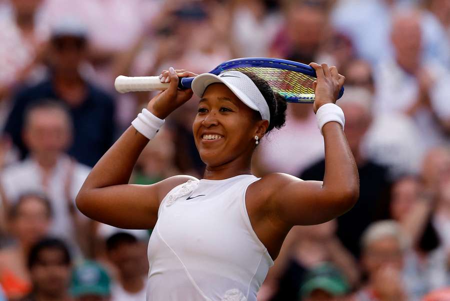 Naomi Osaka celebrates after winning her fourth-round match against Aryna Sabalenka Naomi Osaka celebrates after winning her fourth-round match against Aryna Sabalenka