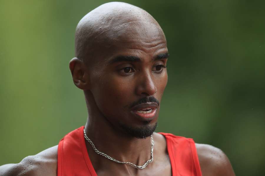 Farah tijdens de marathon van Londen in 2020