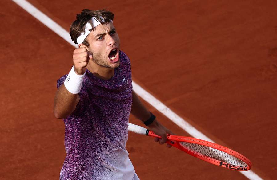 El grito de Flavio tras la victoria en el tie-break El grito de Flavio tras la victoria en el tie-break