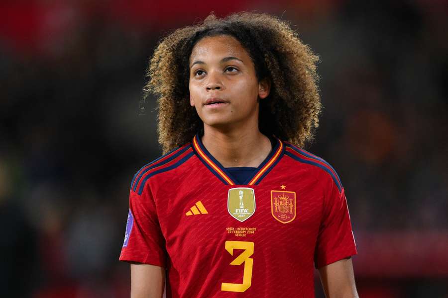 Vicky López, en un partido de España.