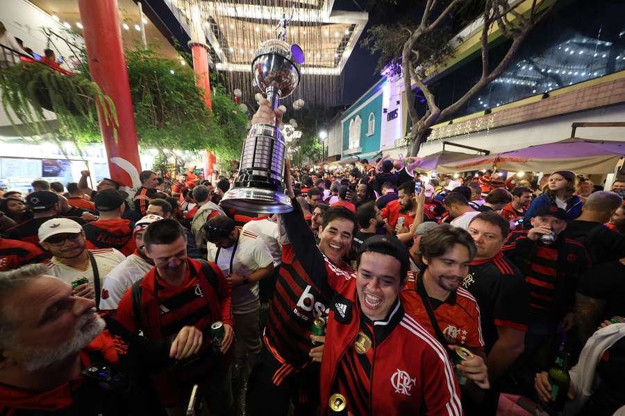 Des supporters de Flamengo à Lima cette semaine. Des supporters de Flamengo à Lima cette semaine.