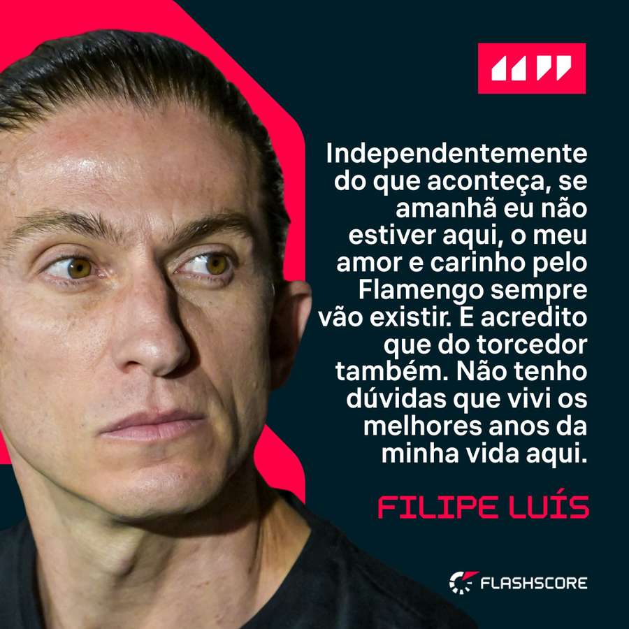 A mensagem que acabou se tornando a última de Filipe Luís