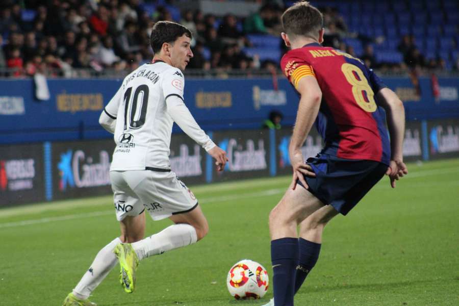 Un momento del partido entre el Barça Atlètic y la Cultu