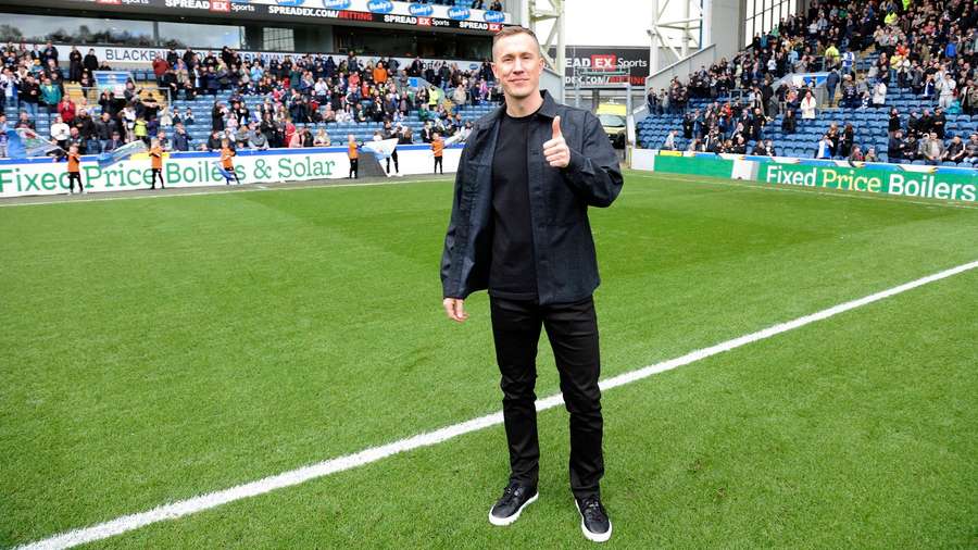 Pedersen visiting Ewood Park in 2024. Pedersen visiting Ewood Park in 2024.
