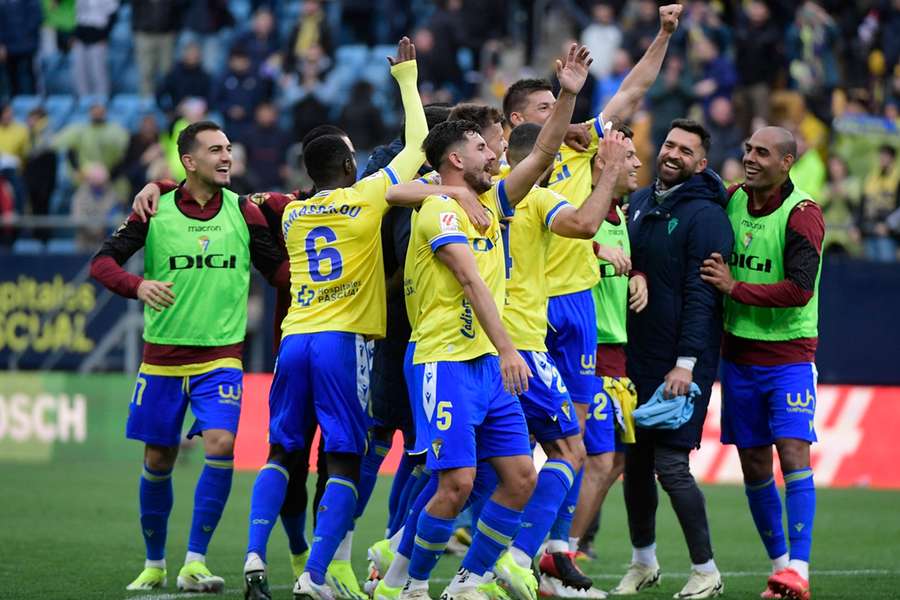 Feest bij de spelers van Cádiz