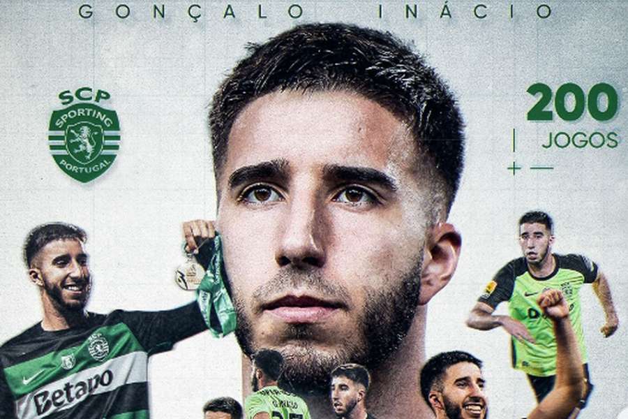 Gonçalo Inácio cumpriu 200 jogos pela equipa principal do Sporting