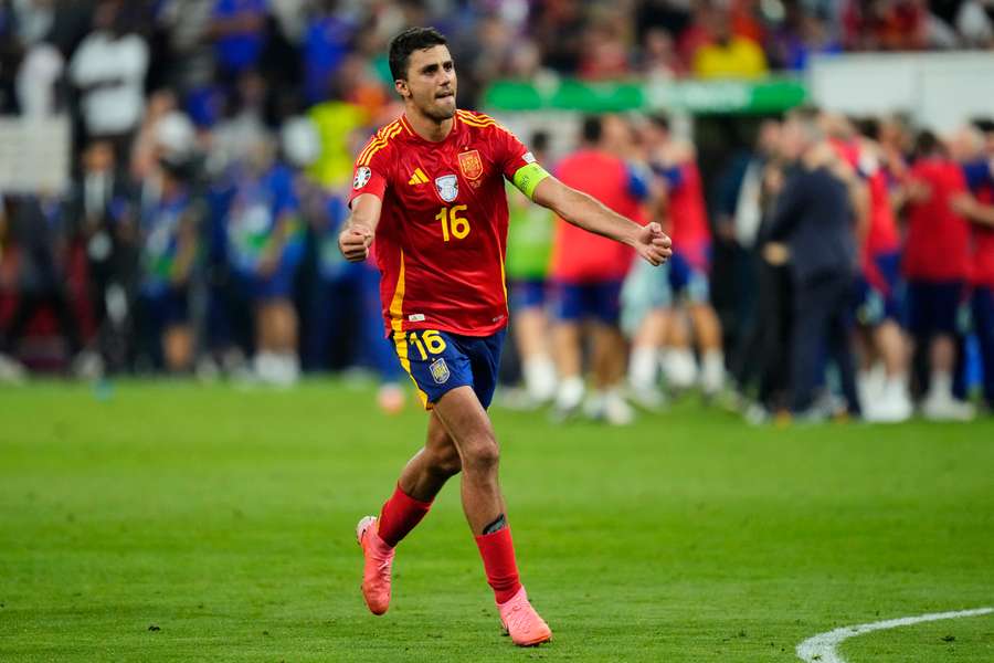 Rodri celebra un triunfo de España