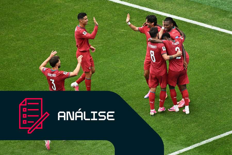 A festa de Portugal após o golo do 5-0 de Rafael Leão