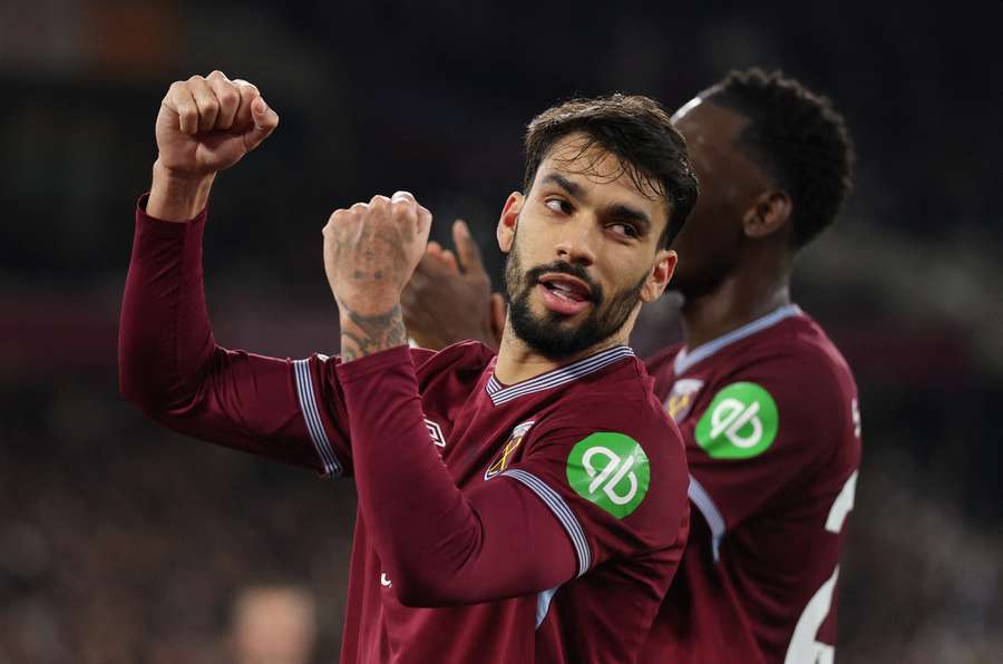 Lucas Paqueta celebrates scoring