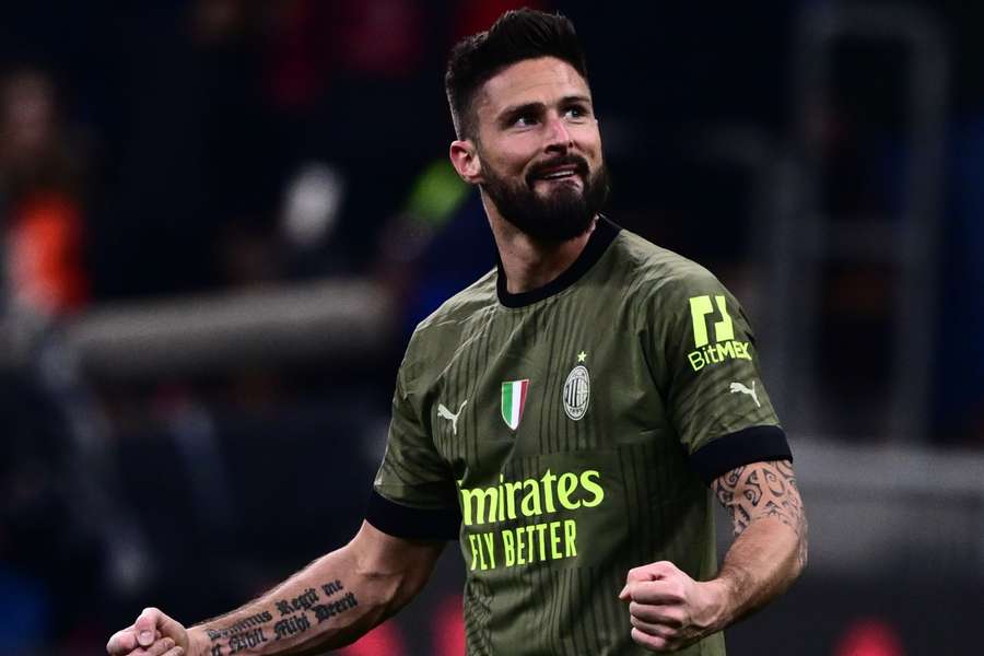 Olivier Giroud netted his seventh league goal of the season in AC Milan's win