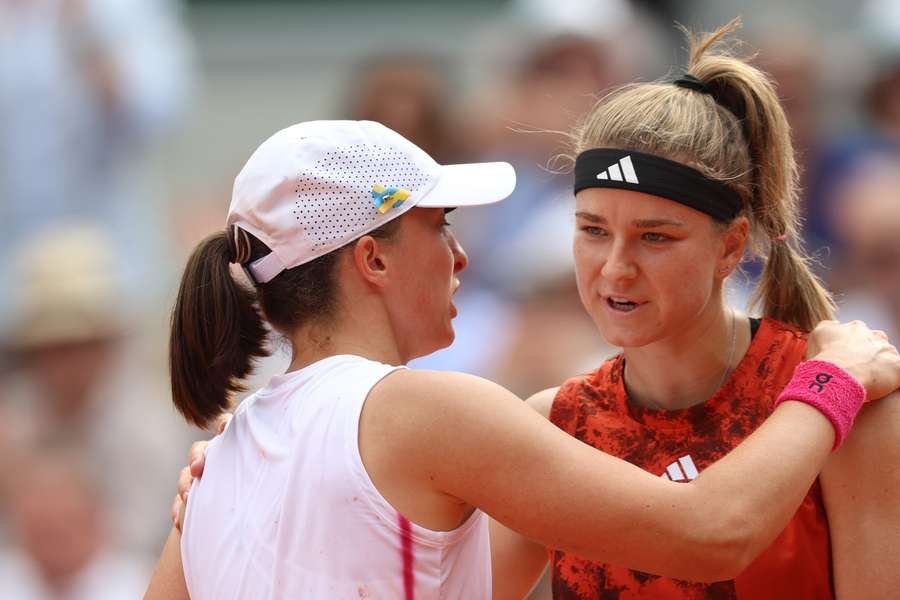 Šwiateková a Muchová na French Open před třemi lety. Šwiateková a Muchová na French Open před třemi lety.