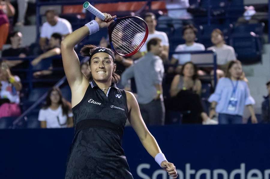 Caroline Garcia cette nuit après sa victoire.