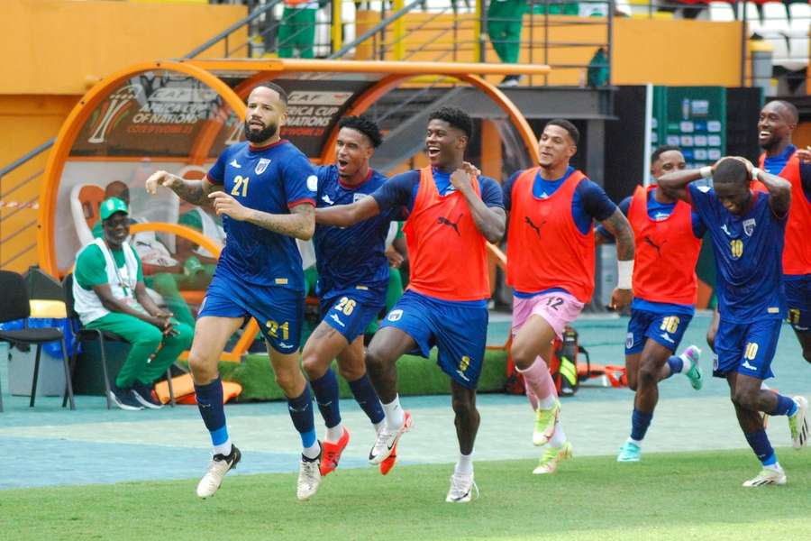 Cape Verde players celebrate 
