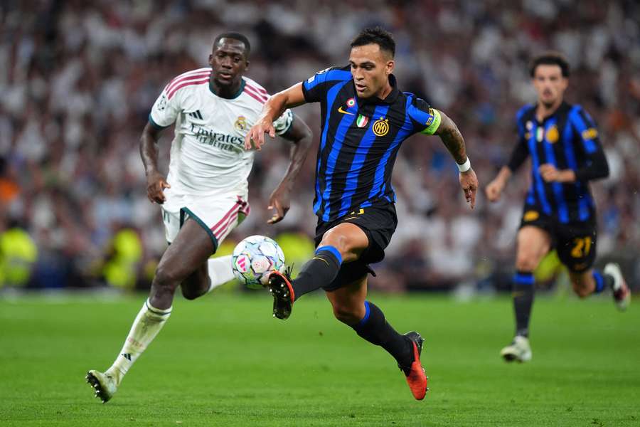 Lautaro Martinez in azione contro il Real Madrid