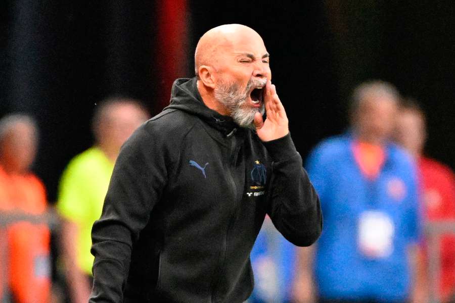 Sampaoli, durante uno de los partidos con el Marsella