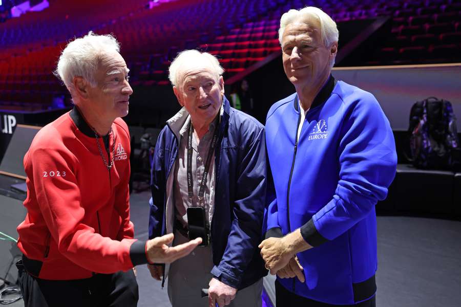 John McEnroe, Rod Laver y Bjorn Borg 