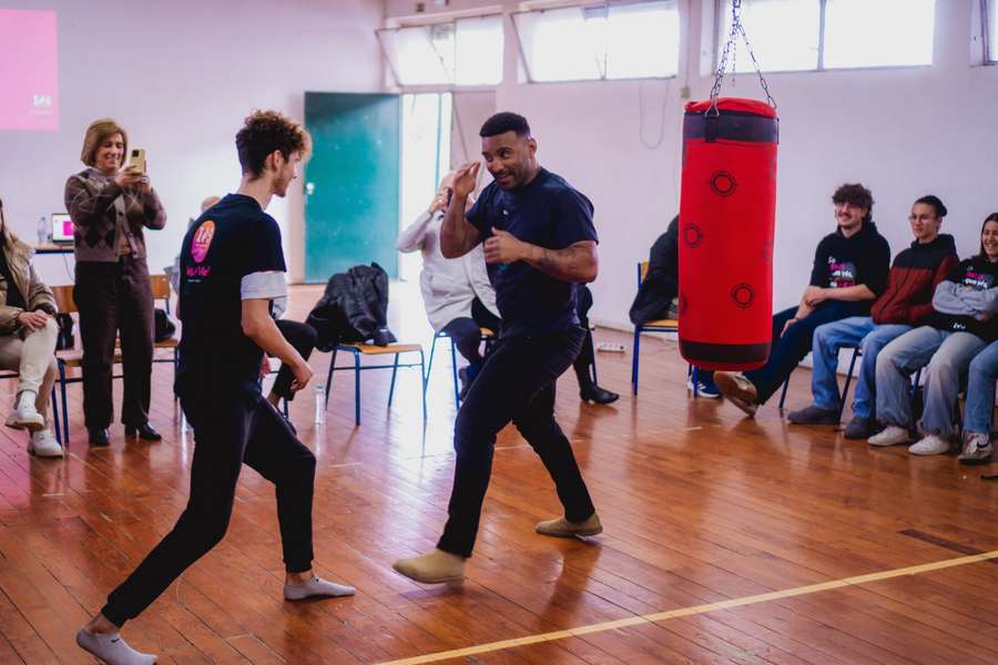 Octávio Pudivitr, pugilista do Sporting, no Instituto de Desenvolvimento Social, em Lisboa