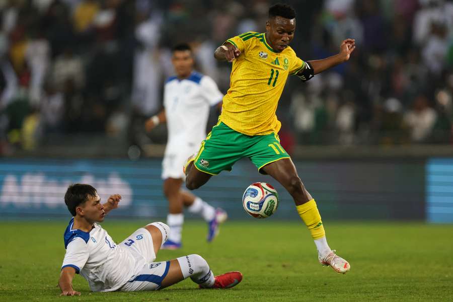 Themba Zwane was captain on the night for Bafana Bafana Themba Zwane was captain on the night for Bafana Bafana