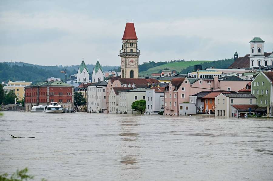 Alvorlige oversvømmelser i Passau.