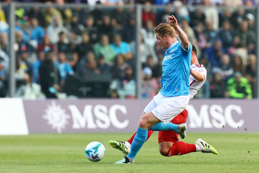 De Bruyne in azione contro il Brest