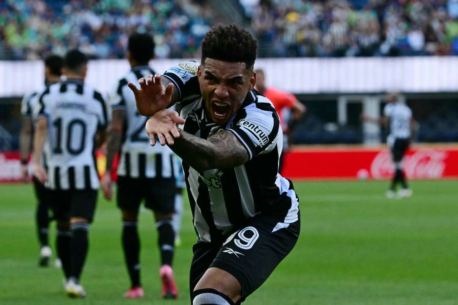 Igor Jesus celebrates scoring his team's second goal 