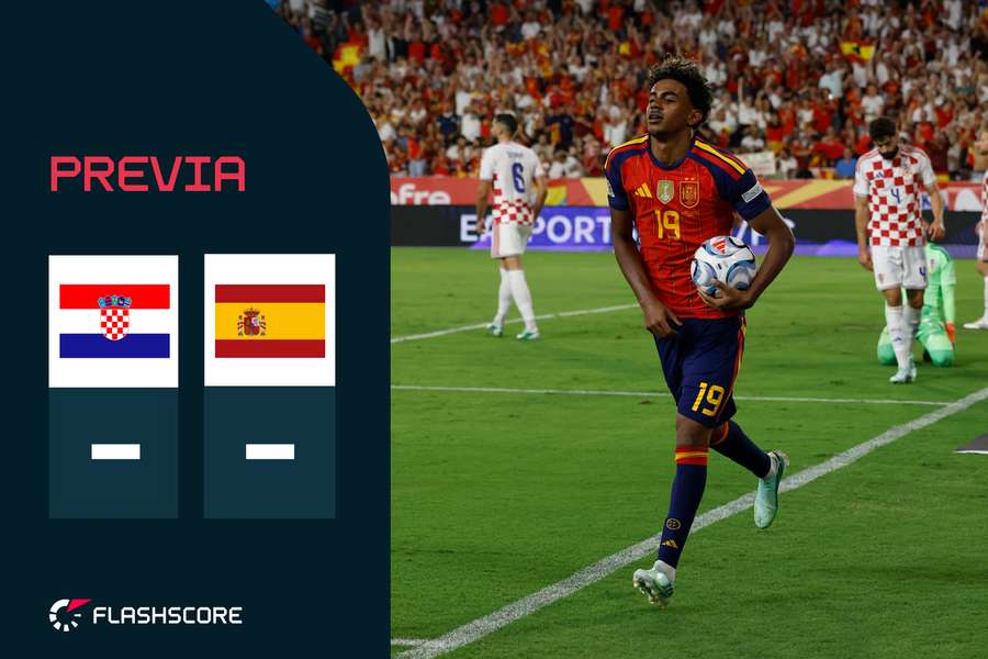 Lamine Yamal celebra uno de sus dos goles ante Croacia en Sevilla Lamine Yamal celebra uno de sus dos goles ante Croacia en Sevilla