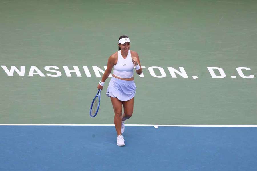 Jessica Pegula after beating Diana Shnaider Jessica Pegula after beating Diana Shnaider