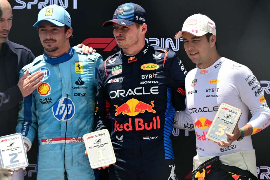 Max Verstappen cruised to victory in the Miami Grand Prix's sprint race ahead of Charles Leclerc and Sergio Perez