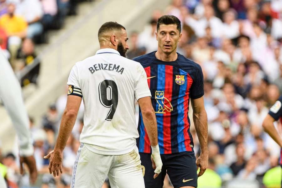 Benzema y Lewandowski en el Bernabéu