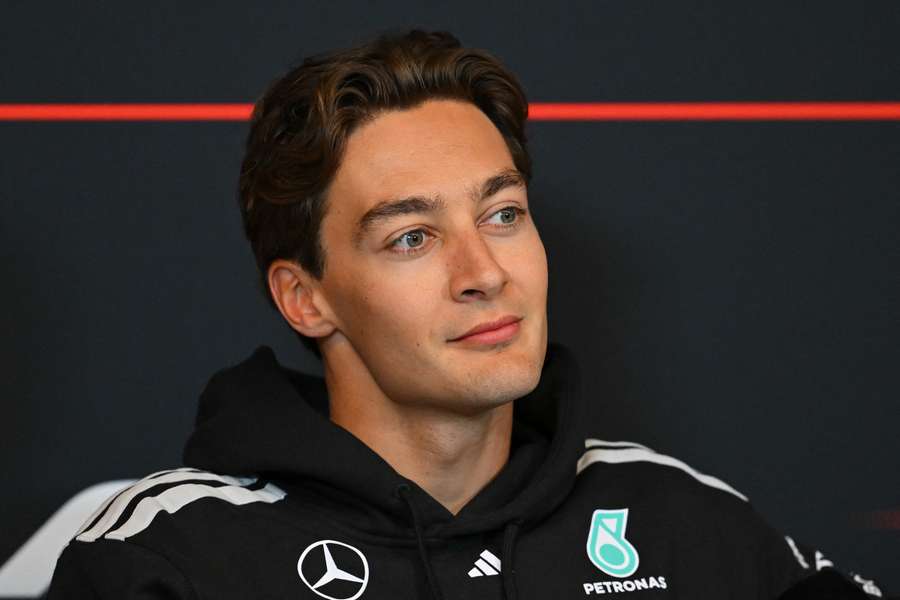 George Russell looks on during the Drivers Press Conference ahead of the F1 Grand Prix of Canada George Russell looks on during the Drivers Press Conference ahead of the F1 Grand Prix of Canada