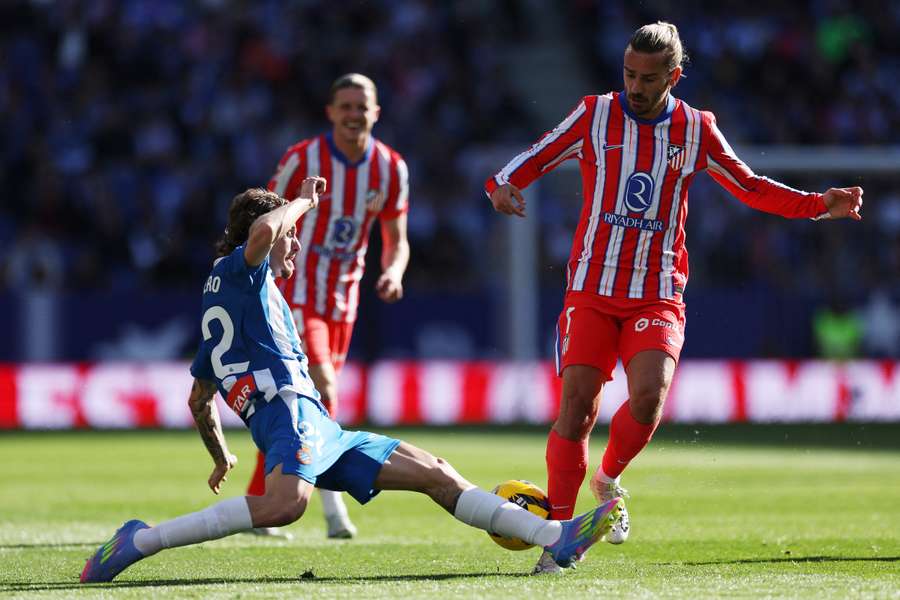 Antoine Griezmann durante o jogo Espanhol-Atlético de Madrid