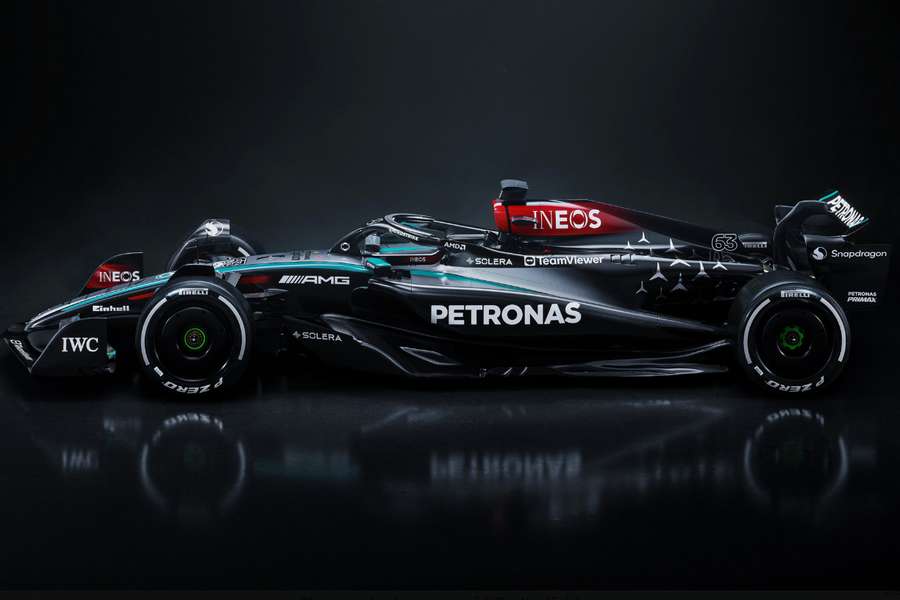 O Mercedes W15 será o último de Hamilton com a escuderia
