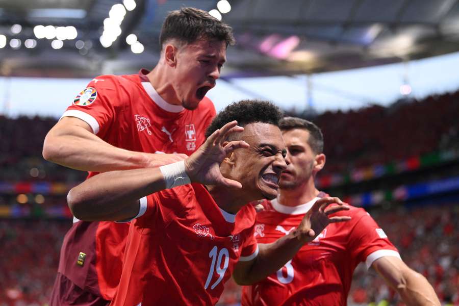 Switzerland celebrate opening goal