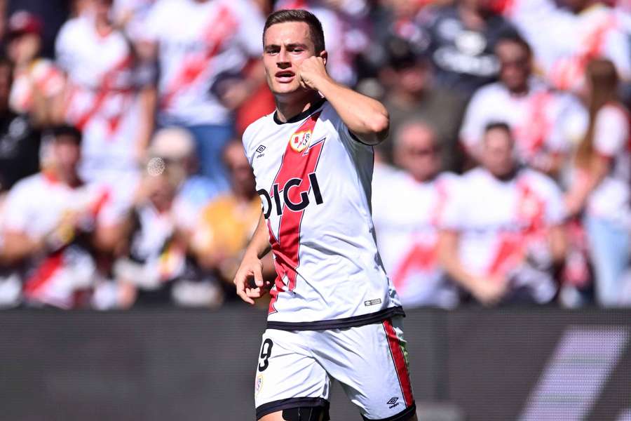 De Frutos celebra un gol