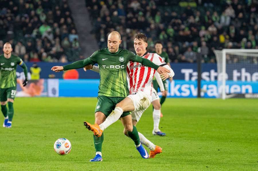 Christian in action against Freiburg in the German Bundesliga