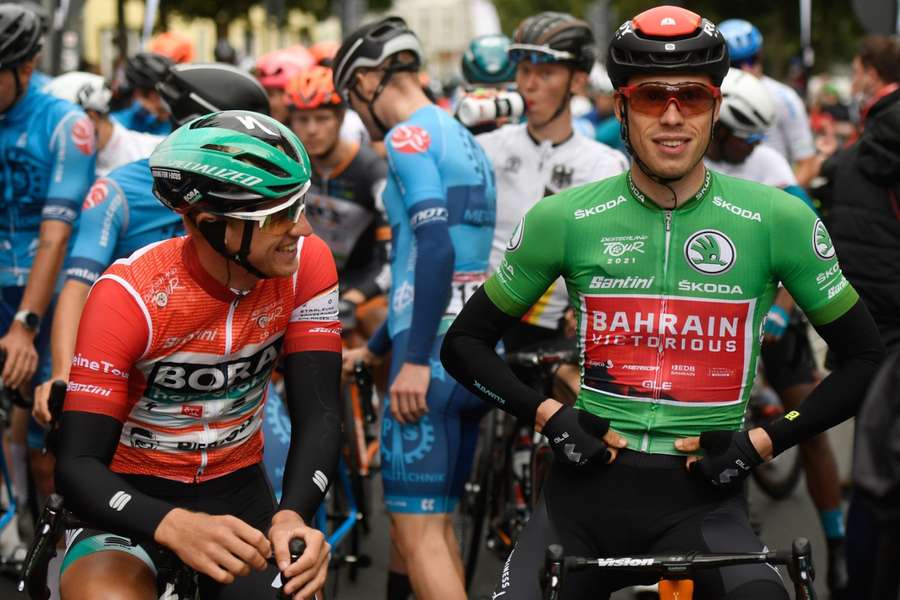 Pascal Ackermann (l.)und Phil Bauhaus wollen bei der Tour de France auf Etappenjagd gehen