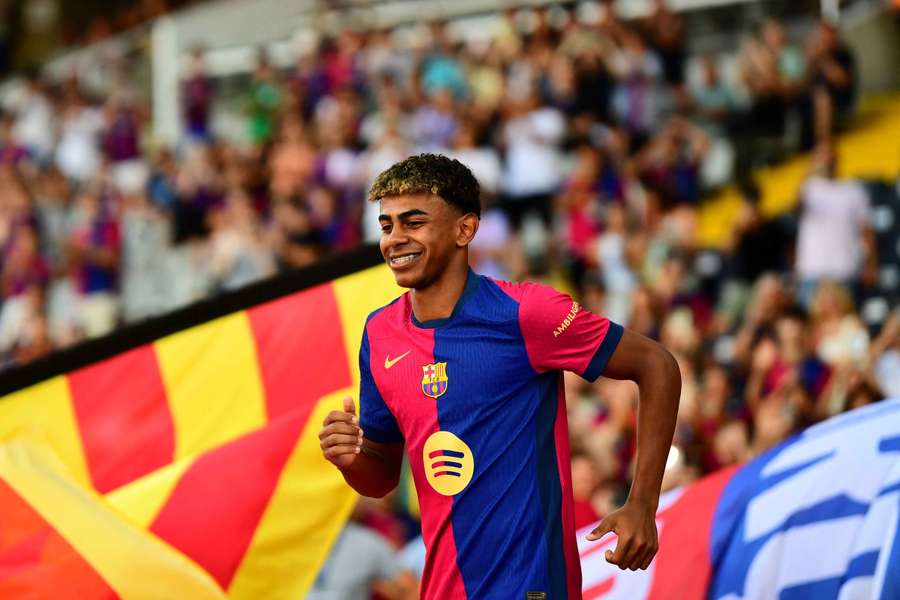 Lamine Yamal, durante el Joan Gamper.