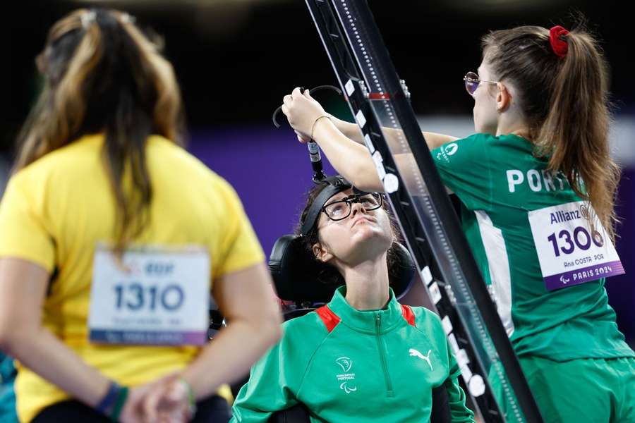 Ana Costa em ação durante a prova de Boccia BC3