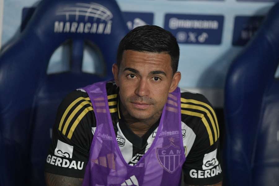 Dudu durante partida do Galo pela Copa do Brasil