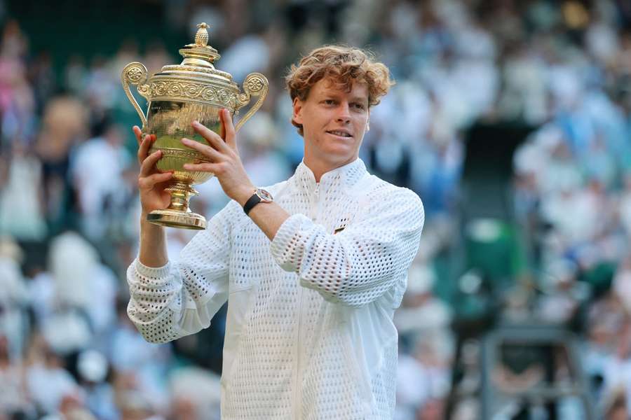 Jannik Sinner with the Wimbledon trophy earlier this summer Jannik Sinner with the Wimbledon trophy earlier this summer