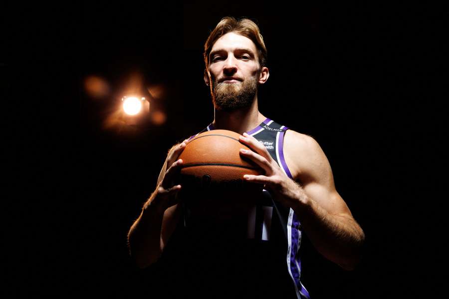 Sacramento Kings forward Domantas Sabonis (11) during media day Sacramento Kings forward Domantas Sabonis (11) during media day