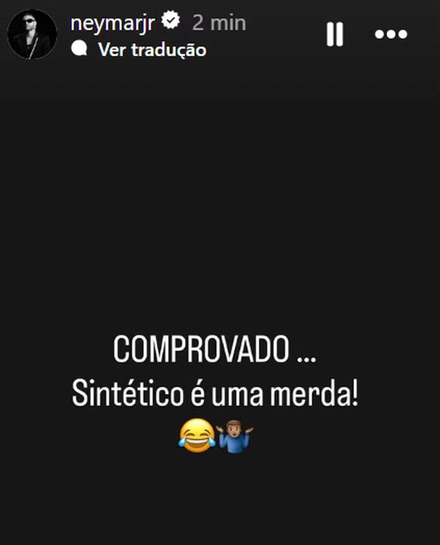 A story de Ney no Insta A story de Ney no Insta
